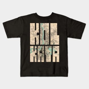 Kolkata, India City Map Typography - Vintage Kids T-Shirt